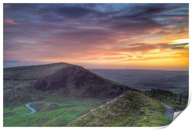 Sunrise Over Mam Tor and The Hope Valley Print by Scott Simpson