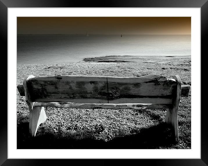 Lonely Bench Framed Mounted Print by Louise Godwin