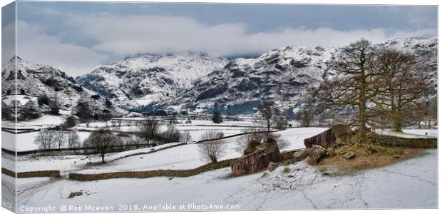 The Langdale Valley Canvas Print by Rob Mcewen