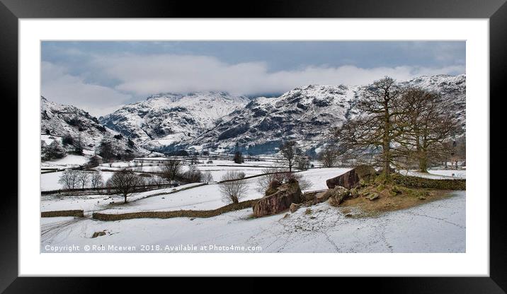 The Langdale Valley Framed Mounted Print by Rob Mcewen