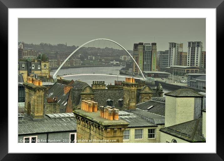 Rooftops upon Tyne Framed Mounted Print by Rob Hawkins