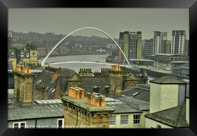 Rooftops upon Tyne Framed Print by Rob Hawkins