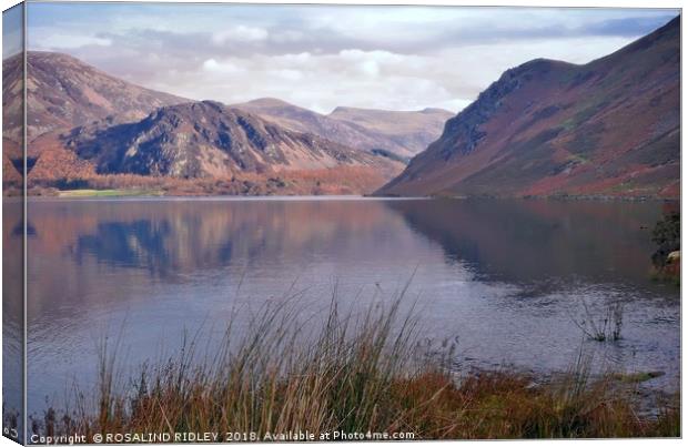 "Reflections at Ennerdale water" Canvas Print by ROS RIDLEY