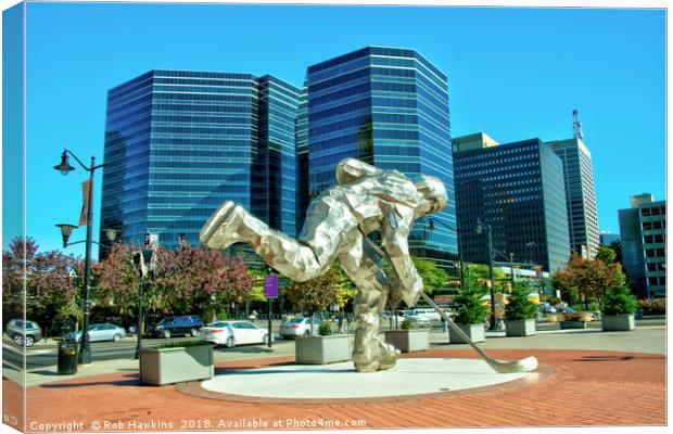 Newark Skating Sculpture  Canvas Print by Rob Hawkins