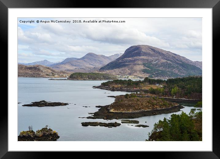 View across Loch Shieldaig to Torridon Mountains Framed Mounted Print by Angus McComiskey