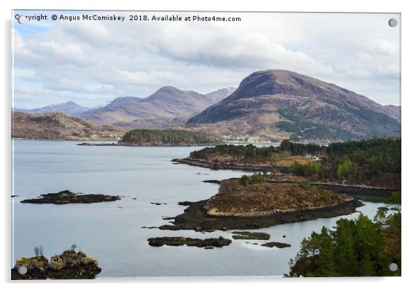 View across Loch Shieldaig to Torridon Mountains Acrylic by Angus McComiskey