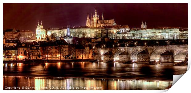 Prague By Night Print by Danny Cannon