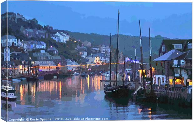 Luggers at Looe in Cornwall at early evening  Canvas Print by Rosie Spooner