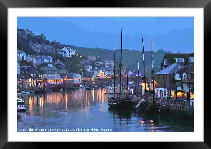 Luggers at Looe in Cornwall at early evening  Framed Mounted Print by Rosie Spooner