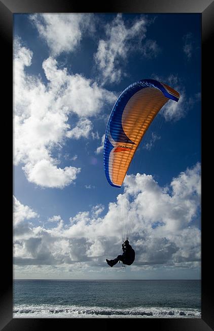 Paraglider at Puerto Naos, La Palma Framed Print by Joyce Storey