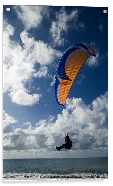 Paraglider at Puerto Naos, La Palma Acrylic by Joyce Storey