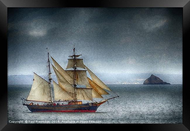 The Mighty Tres Hombres Sets Sail Framed Print by Paul F Prestidge