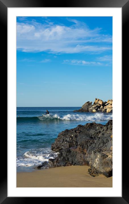 Surfing in Fuerteventura Framed Mounted Print by Steven Fleck