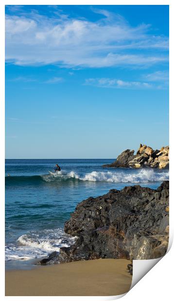Surfing in Fuerteventura Print by Steven Fleck