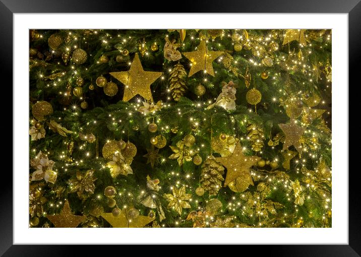 Golden Christmas Framed Mounted Print by Kelly Bailey