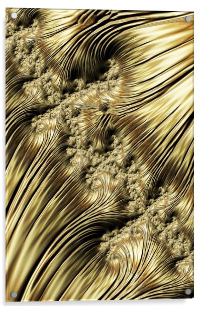 Golden Waves Acrylic by Steve Purnell