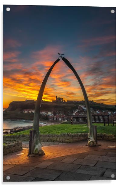 Whitby Sunrise Acrylic by Paul Andrews