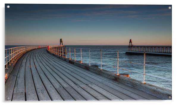 Whitby Pier Acrylic by Paul Andrews