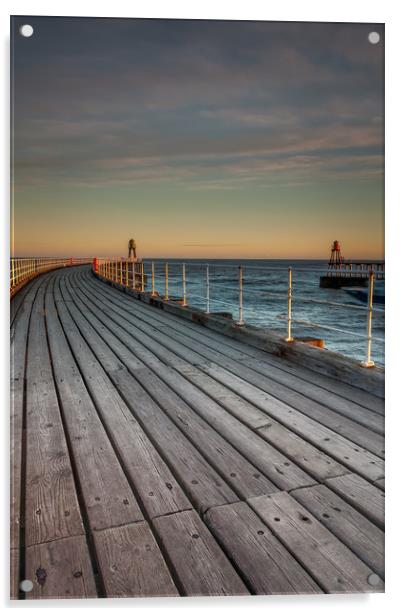 Whitby Pier Acrylic by Paul Andrews