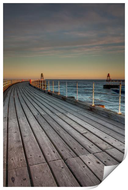 Whitby Pier Print by Paul Andrews