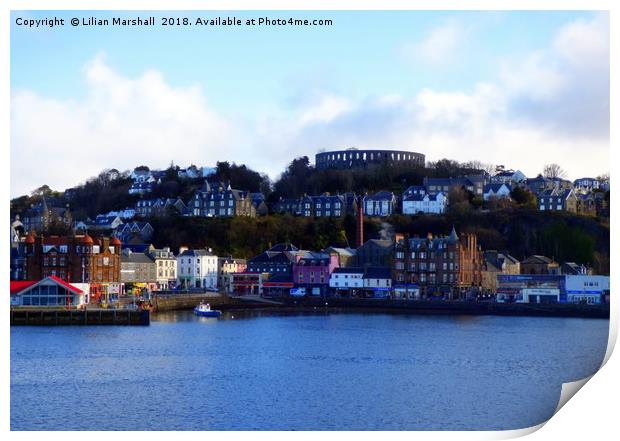 Oban Harbour. Print by Lilian Marshall