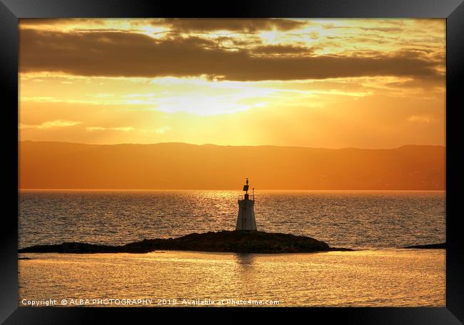 Mallaig Sunset, North West Scotland Framed Print by ALBA PHOTOGRAPHY