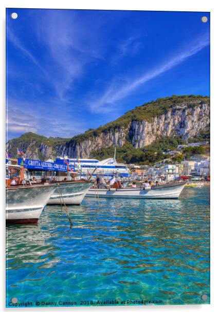 Capri Harbour Acrylic by Danny Cannon