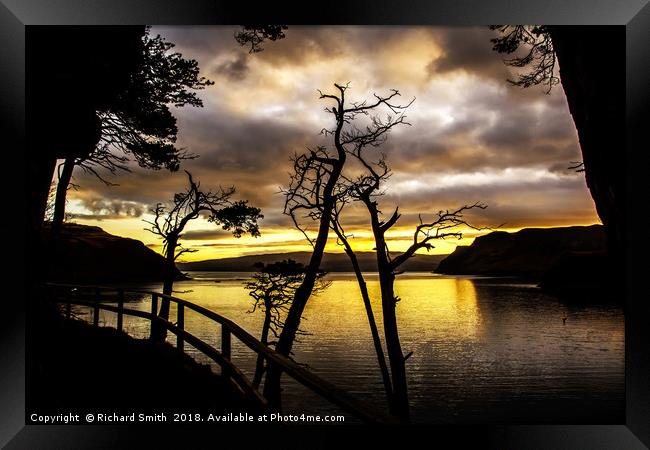 Sunrise silhouette from the 'Lump' footpath #2 Framed Print by Richard Smith