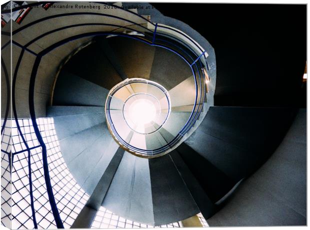 Hypnotic spiral convoluted staircase Canvas Print by Alexandre Rotenberg