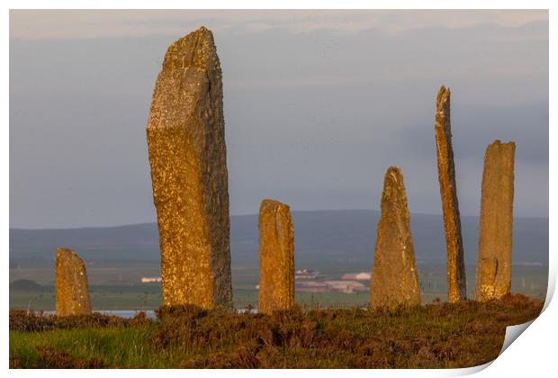 Sunset at the Ring of Brodgar Print by Thomas Schaeffer