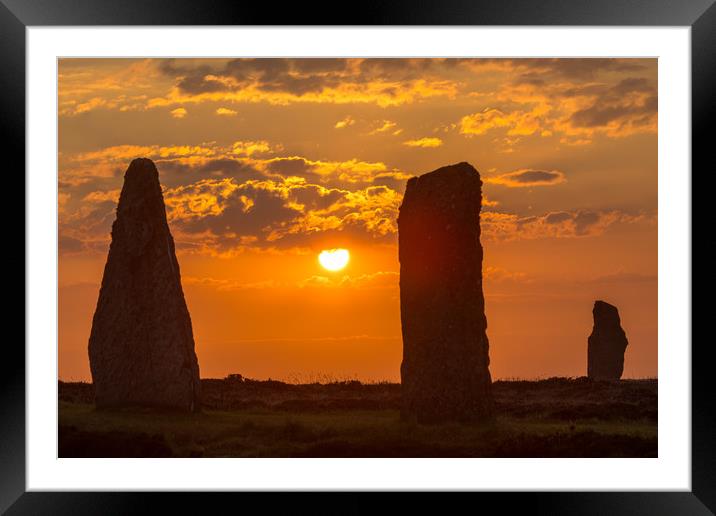 Sunse at the Ring of Brodgar Framed Mounted Print by Thomas Schaeffer