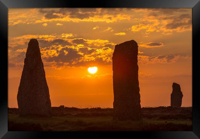 Sunse at the Ring of Brodgar Framed Print by Thomas Schaeffer