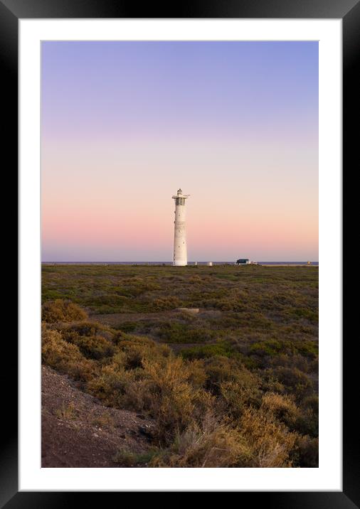 Sunset over Lighthouse, Fuerteventura Framed Mounted Print by Steven Fleck