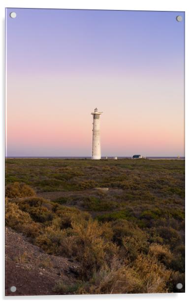 Sunset over Lighthouse, Fuerteventura Acrylic by Steven Fleck