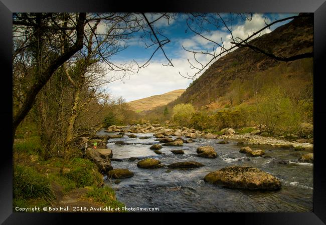 Conway River at Capel Curig Framed Print by Bob Hall