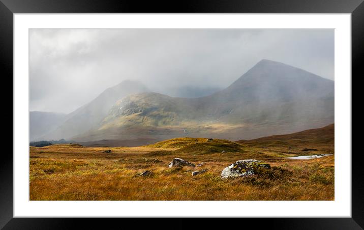 View beyond lochan-h-achlaise Framed Mounted Print by Tony Higginson