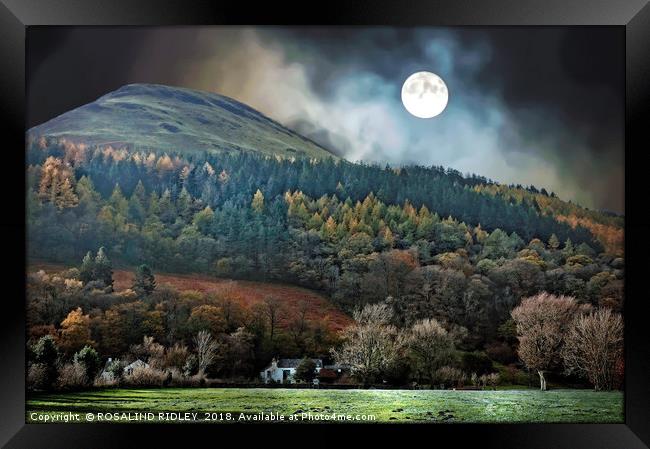 "It was a frosty moonlit night across the mountain Framed Print by ROS RIDLEY