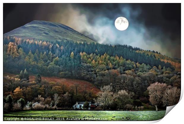 "It was a frosty moonlit night across the mountain Print by ROS RIDLEY