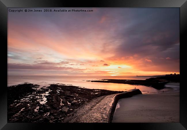 Cullercoats Bay at dawn Framed Print by Jim Jones