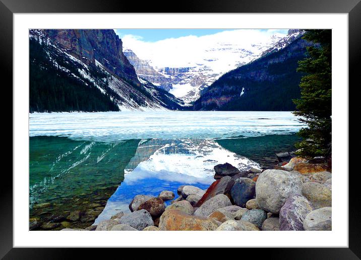 Lake Louise Victoria Glacier Canada Framed Mounted Print by Andy Evans Photos