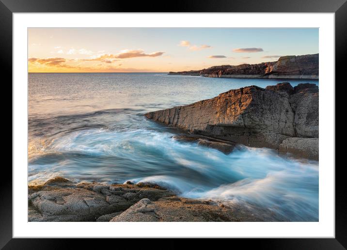 Clachtoll beach at sunset Framed Mounted Print by Tony Higginson
