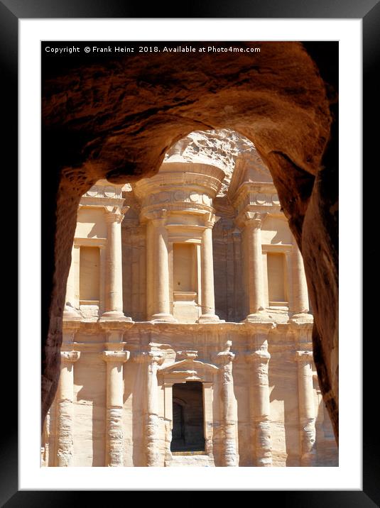 Al-Deir Monastery in Petra, Jordan Framed Mounted Print by Frank Heinz