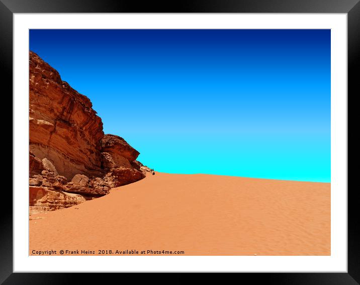 The red dune in the nature reserve of Wadi Rum Framed Mounted Print by Frank Heinz