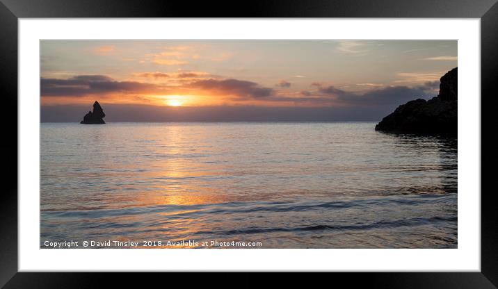 Broadhaven Sunrise Framed Mounted Print by David Tinsley