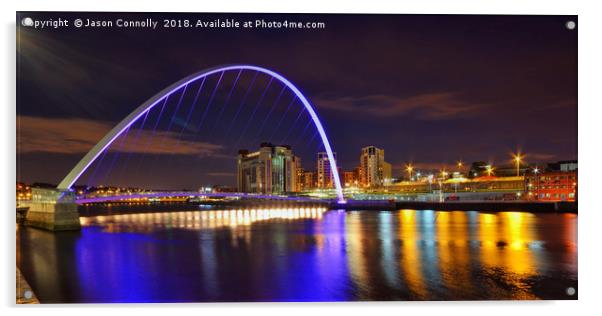 The Gateshead Millenium Bridge. Acrylic by Jason Connolly