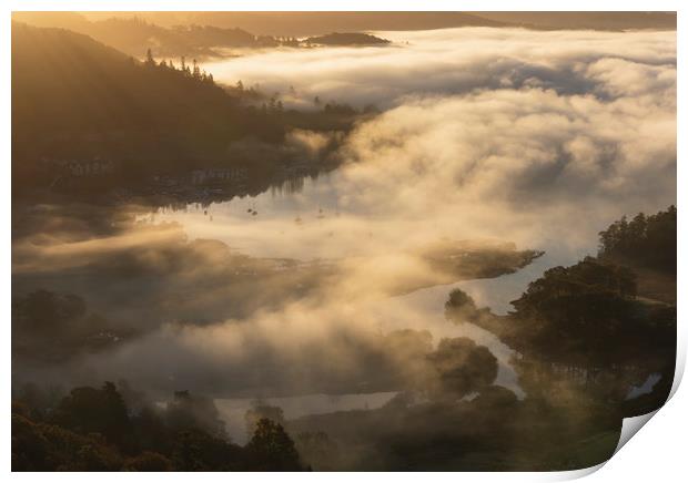 Ambleside and the river Rothay Print by Tony Higginson