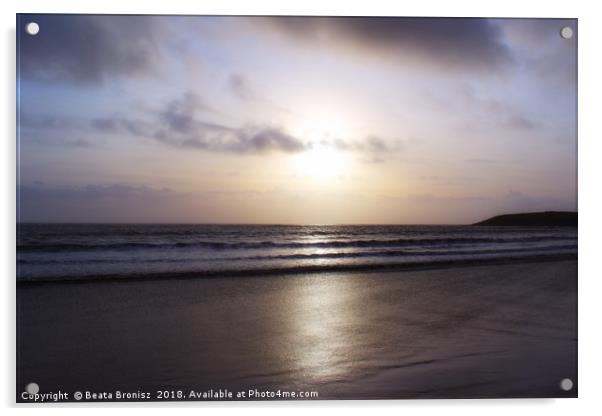 Sunset on Barry Island  Acrylic by Beata Bronisz