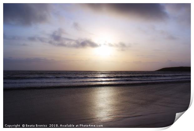 Sunset on Barry Island  Print by Beata Bronisz
