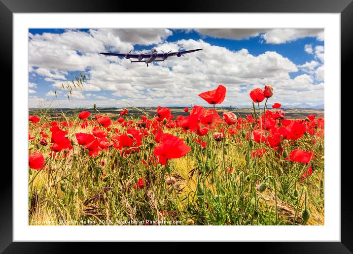 Poppy field and clouds, Granada Province, Spain Framed Mounted Print by Kevin Hellon