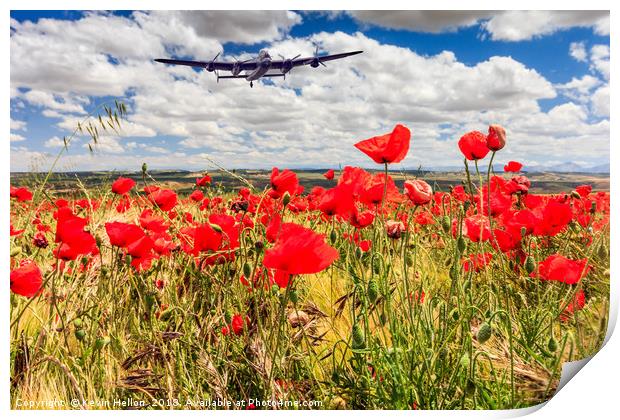 Poppy field and clouds, Granada Province, Spain Print by Kevin Hellon
